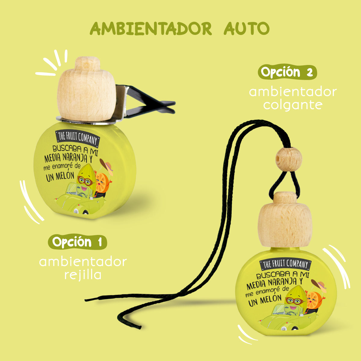 Ambientador para coche con aroma a melón | La Compañía de Frutas