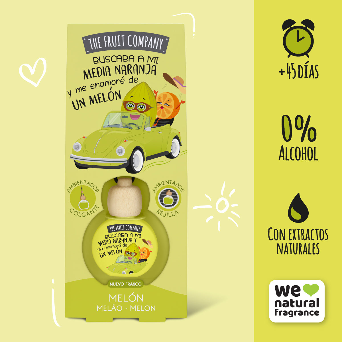 Ambientador para coche con aroma a melón | La Compañía de Frutas