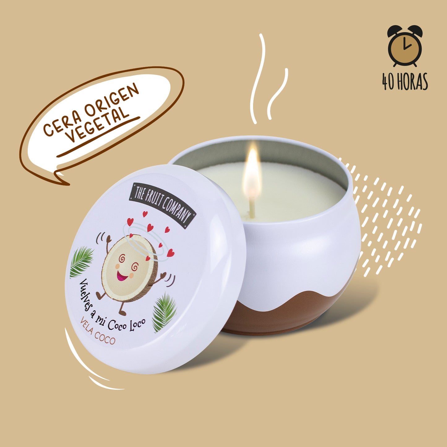Vela con aroma a coco 150g | La Compañía de Frutas