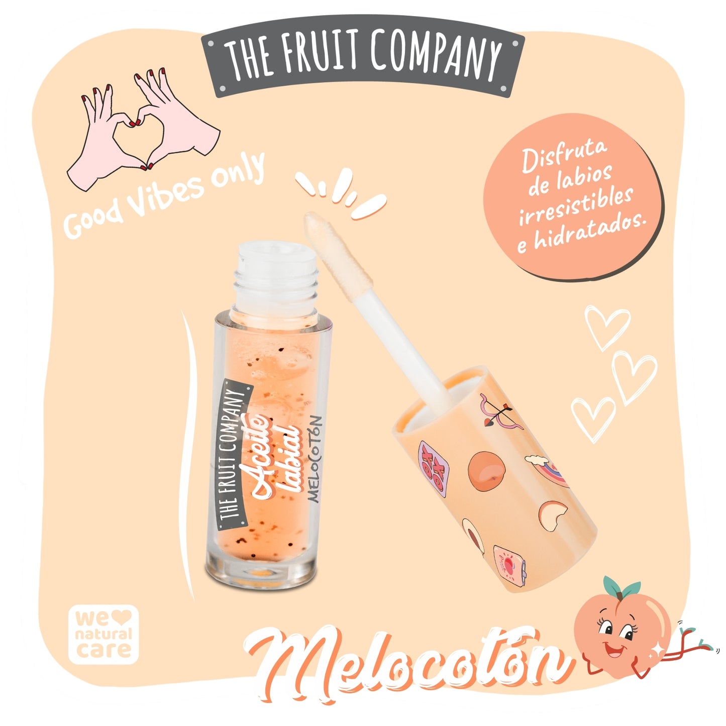 Óleo Labial Pêssego 3,6 ml | The Fruit Company