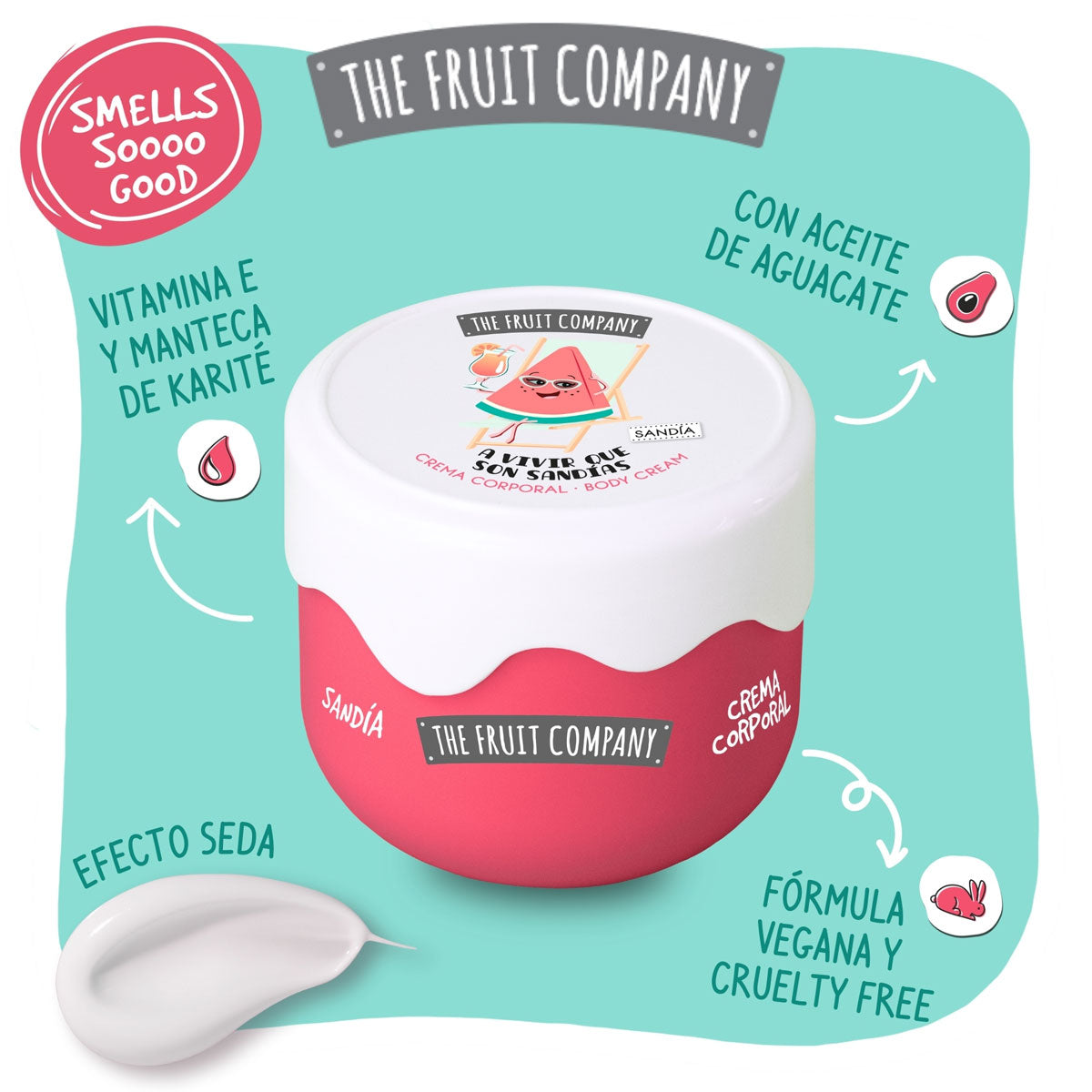 Crema Corporal Efecto Seda Sandía 200ml | La Compañía de Frutas