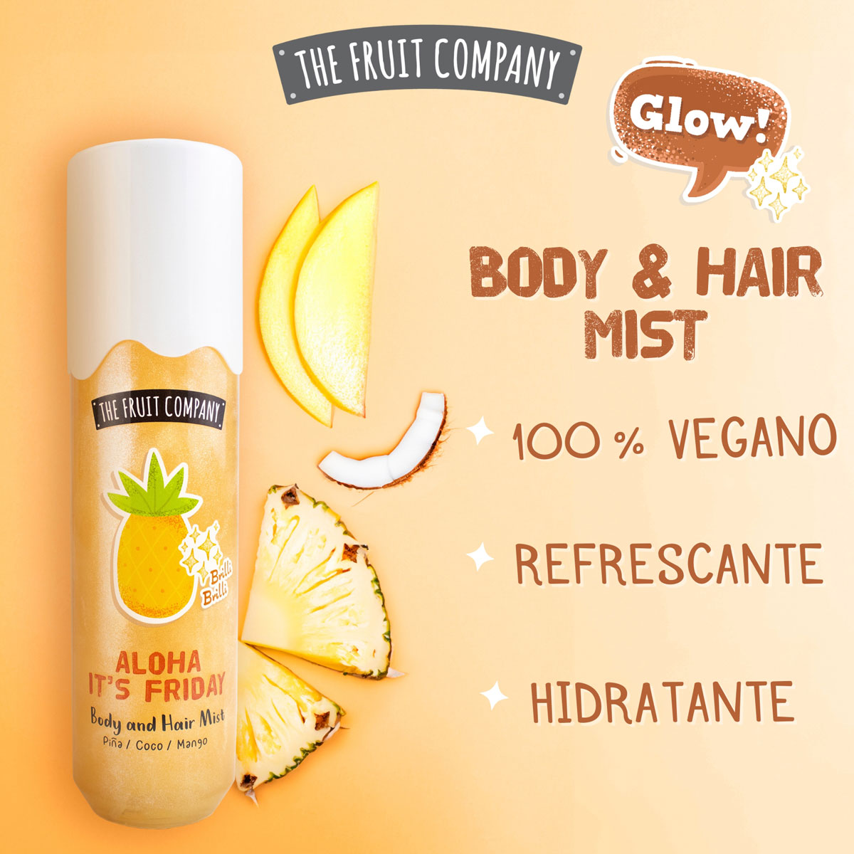 Aloha It´s Friday Bruma corporal con purpurina 200 ml | La Compañía de Frutas