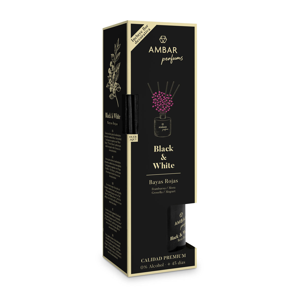 Mikado Blanco y Negro Frutos Rojos 40ml | Ámbar