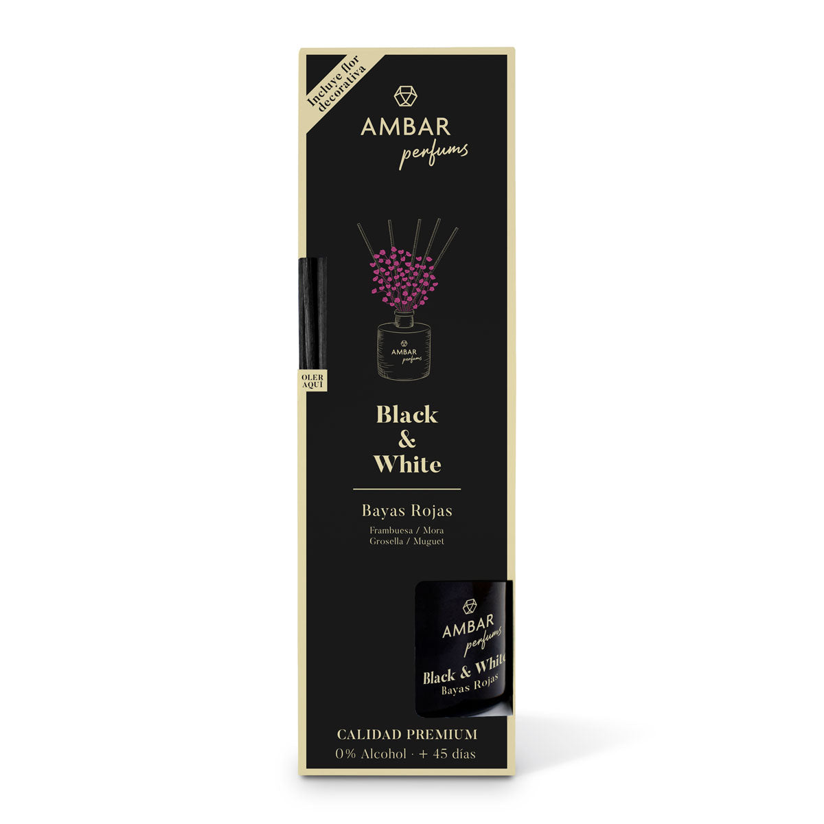Mikado Blanco y Negro Frutos Rojos 40ml | Ámbar
