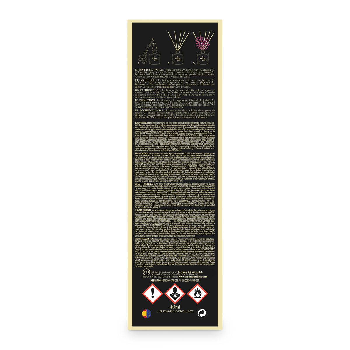 Mikado Blanco y Negro Frutos Rojos 40ml | Ámbar