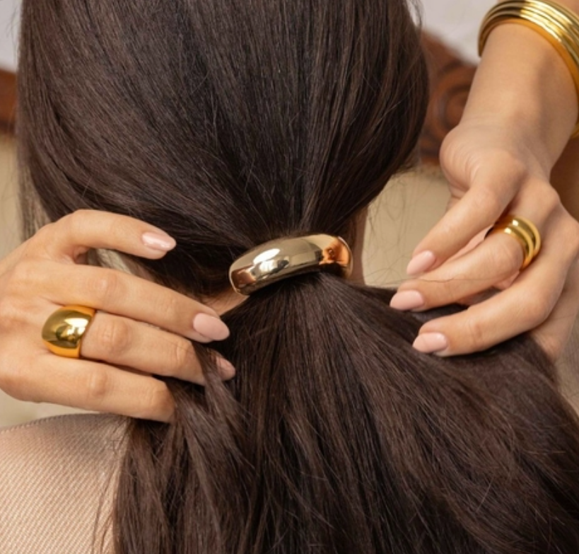 Hair elastic with metallic detail - ELIANE