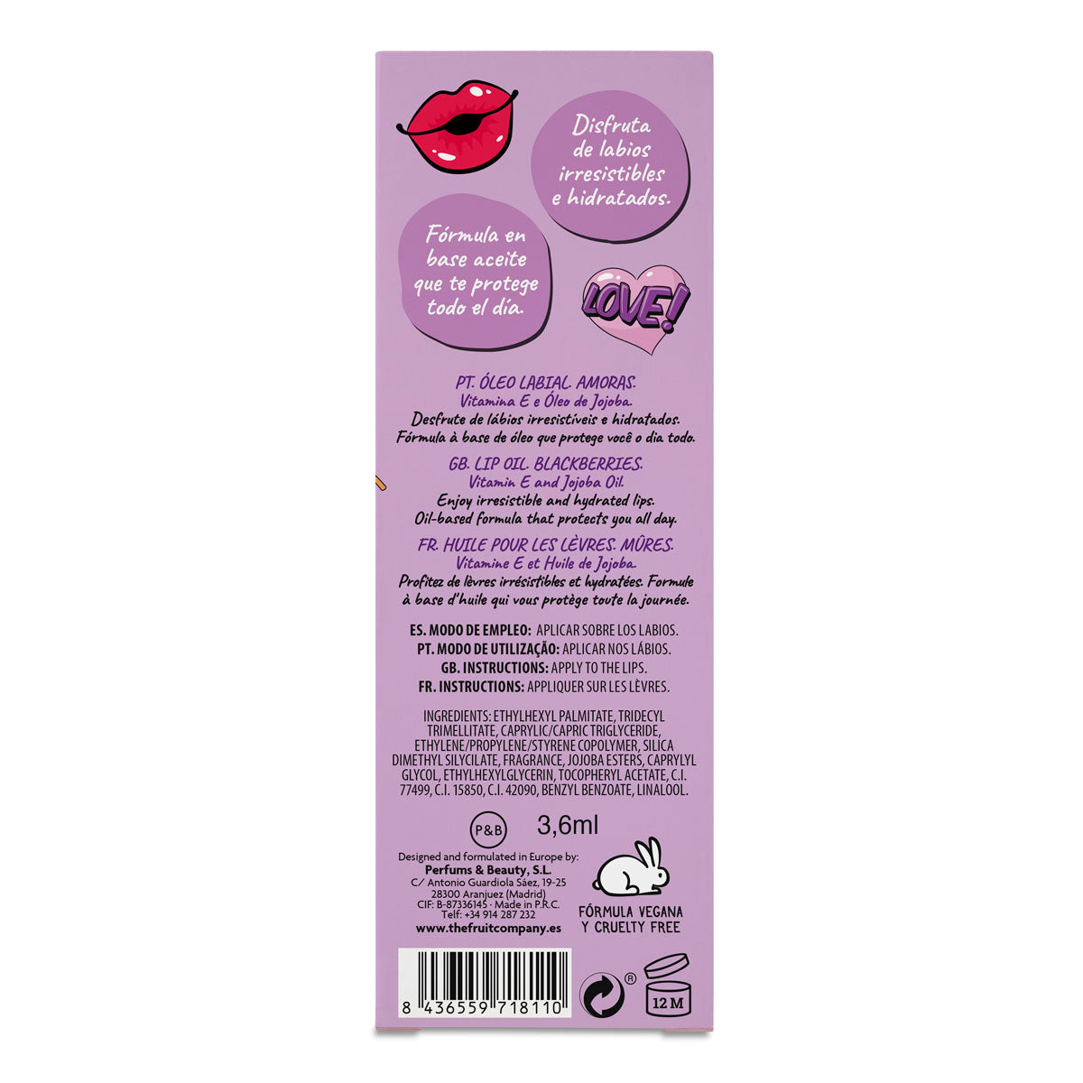 Blackberry Lip Oil 3.6 ml | The Fruit Company