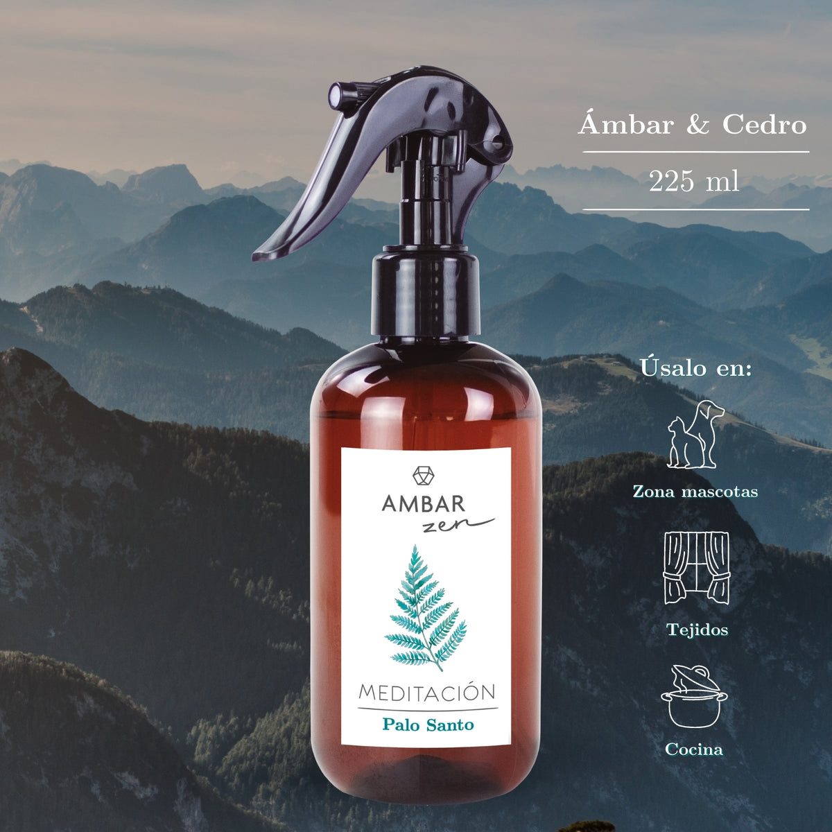 Spray multiusos próprio para tecidos. Aromatiza e perfuma o ambiente. Aroma Pau Santo.