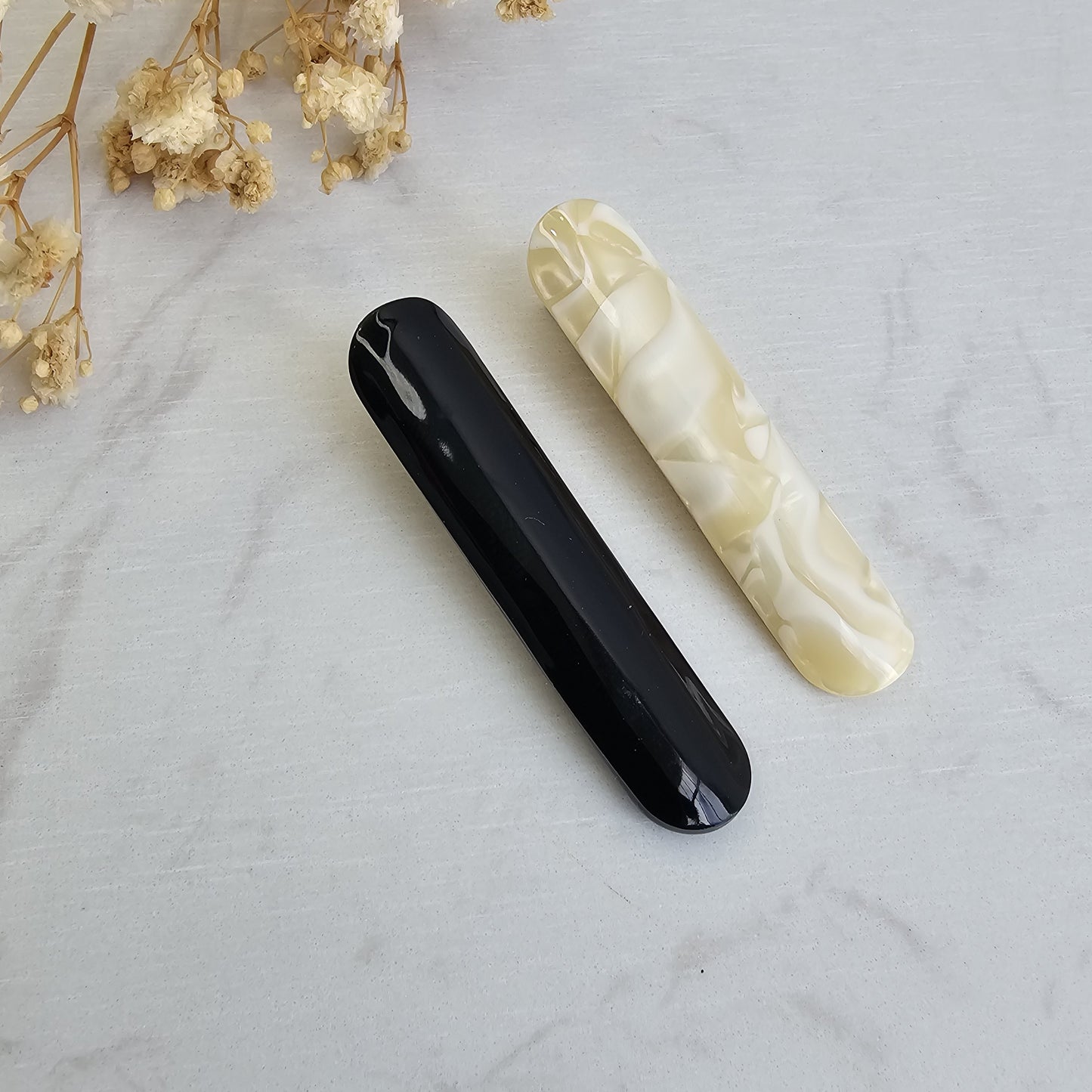 Set of 2 CELINA Hooks - Black + Pearl