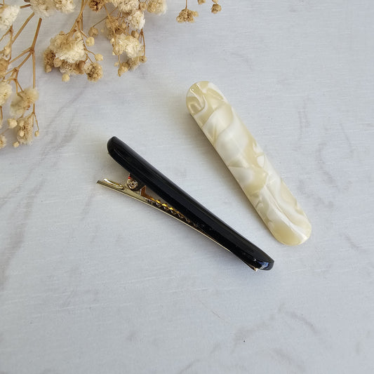 Juego de 2 ganchos CELINA - Negro + Perla