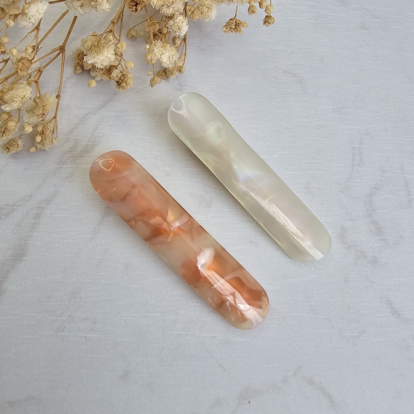Set of 2 CELINA Hooks - Pink + pearl