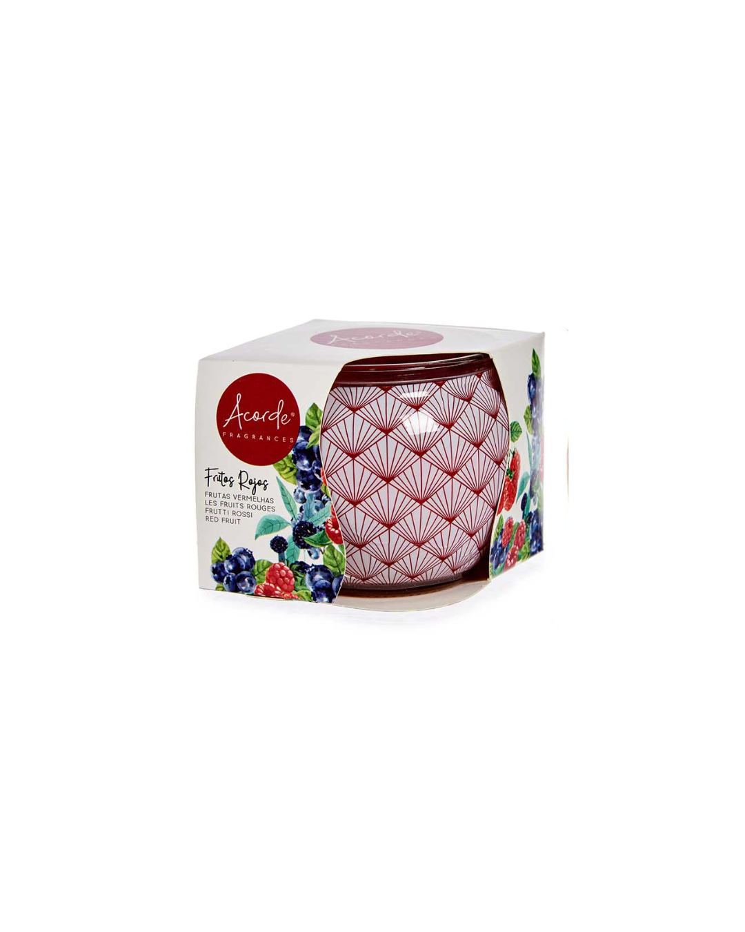 Vela de cristal con frutos rojos 20H | Acorde