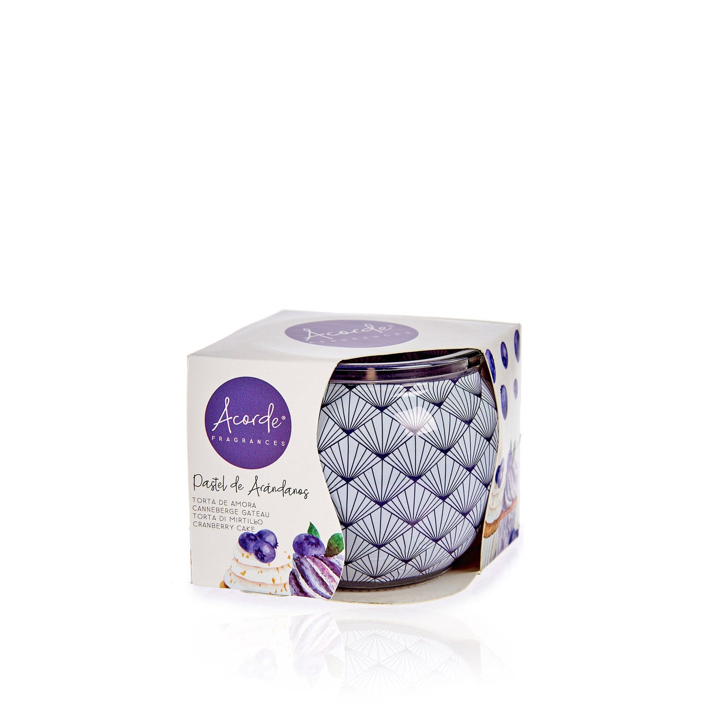 Vela de cristal con forma de tarta de moras de 20 horas | Acorde
