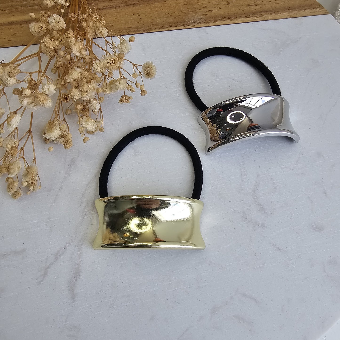 Hair elastic with metallic detail - SERENA