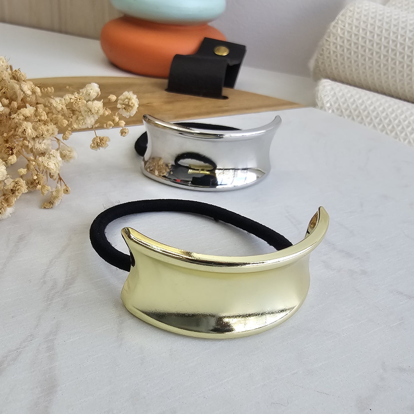 Hair elastic with metallic detail - SERENA