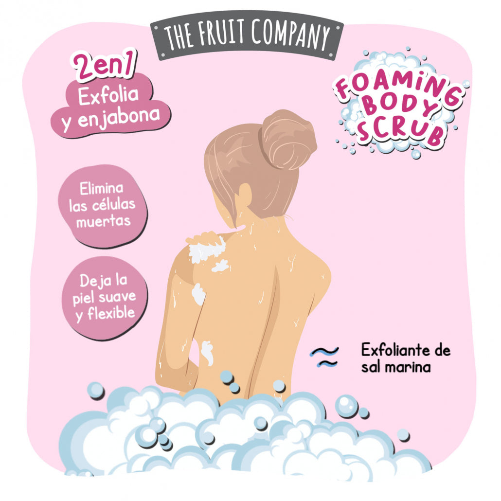 Exfoliante corporal de crema de fresa 2 en 1 400 ml | La Compañía de Frutas