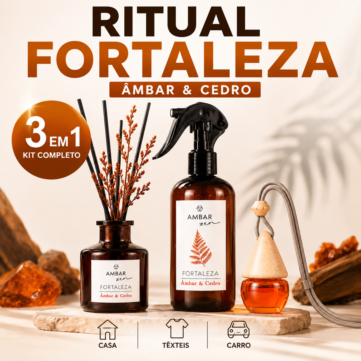 kit ambientadores premium ambar zen