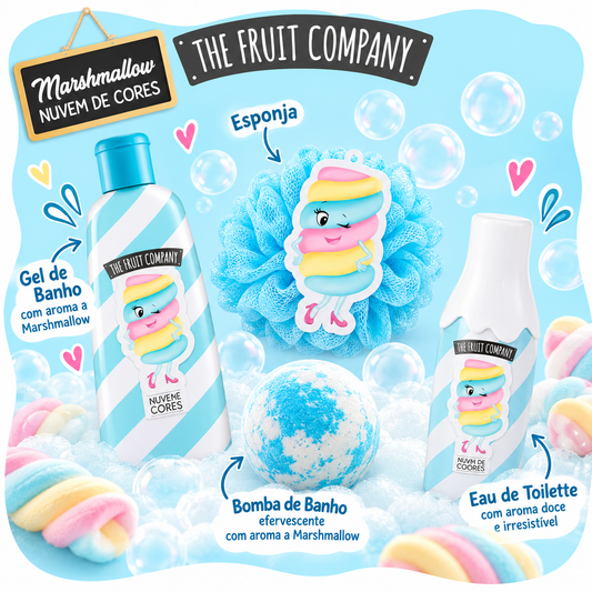 Conjunto de banho Candy Nube de Colores com fragrância doce a marshmallow