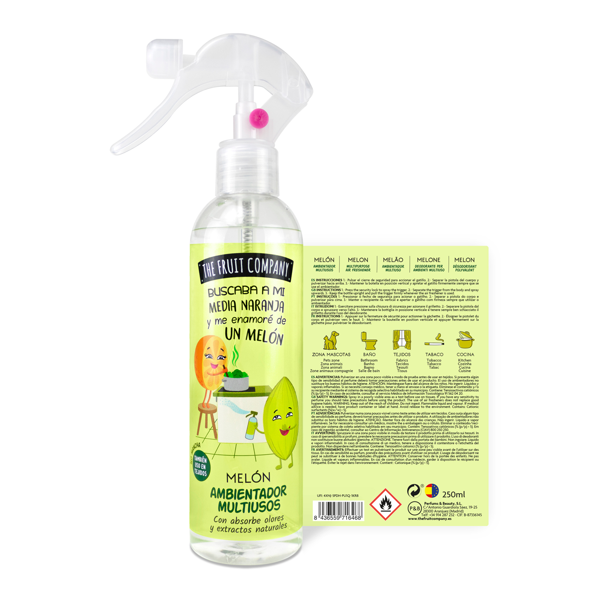 Spray multiusos para tejidos Melón 250ml | La Compañía de Frutas