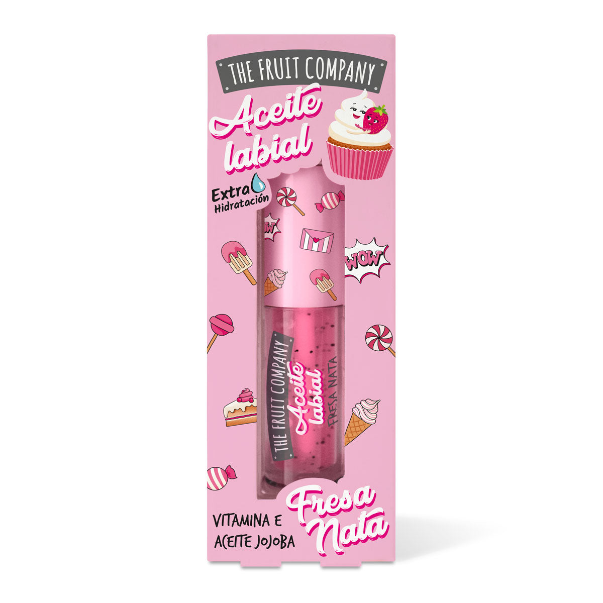 Aceite labial de crema de fresa 3,6 ml | La Compañía de Frutas