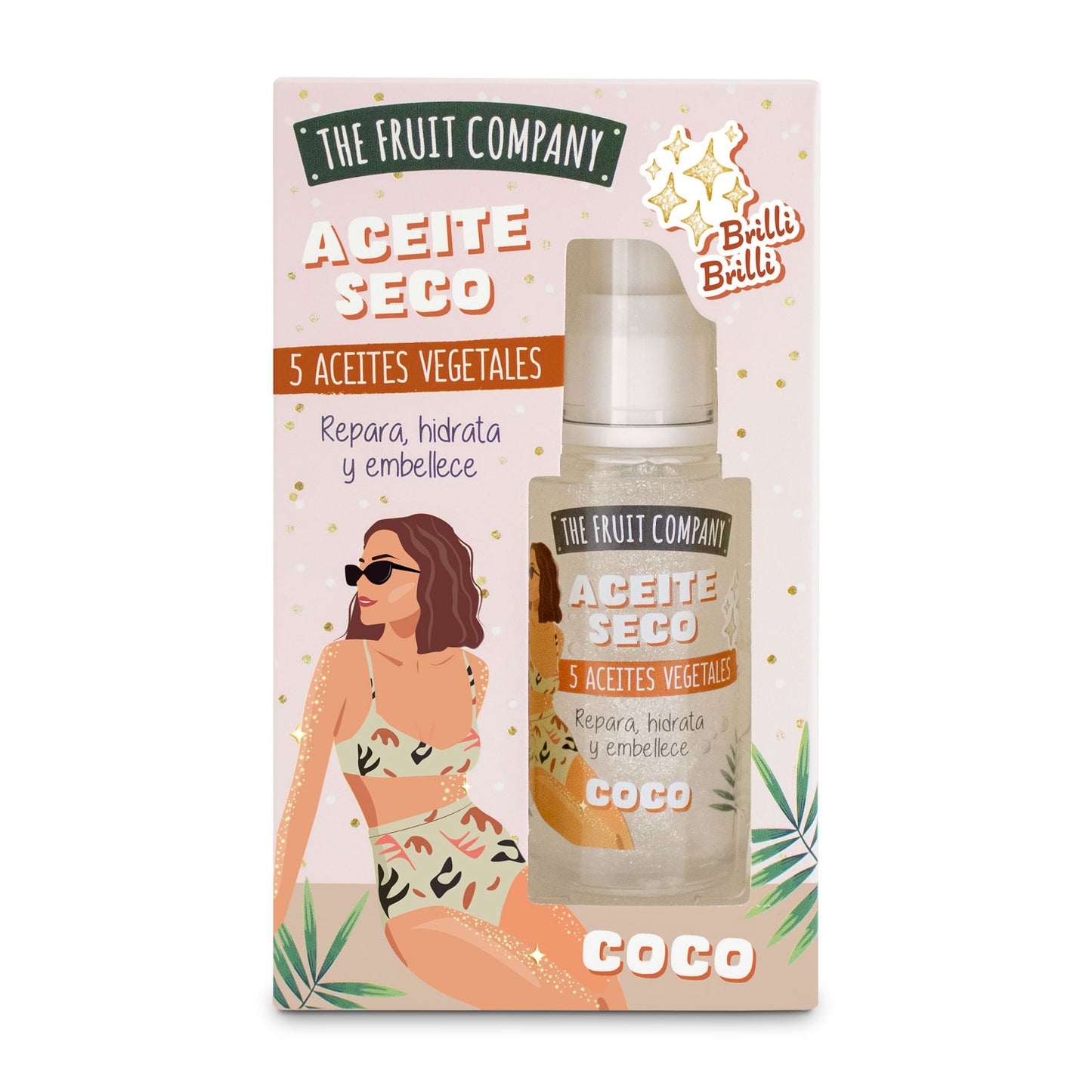 Aceite Corporal Seco con Brillo de Coco 50ml | La Compañía de Frutas