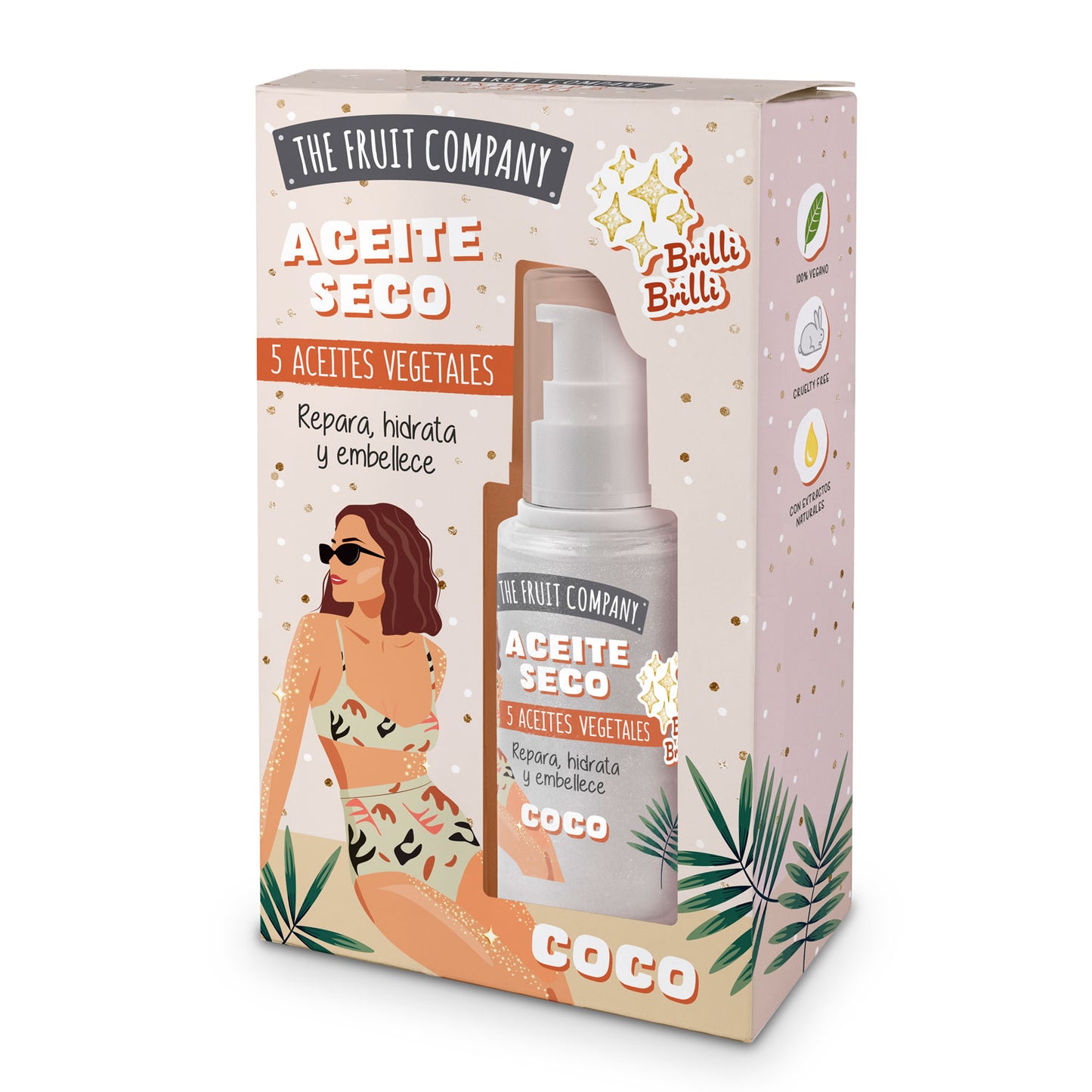 Aceite Corporal Seco con Brillo de Coco 50ml | La Compañía de Frutas