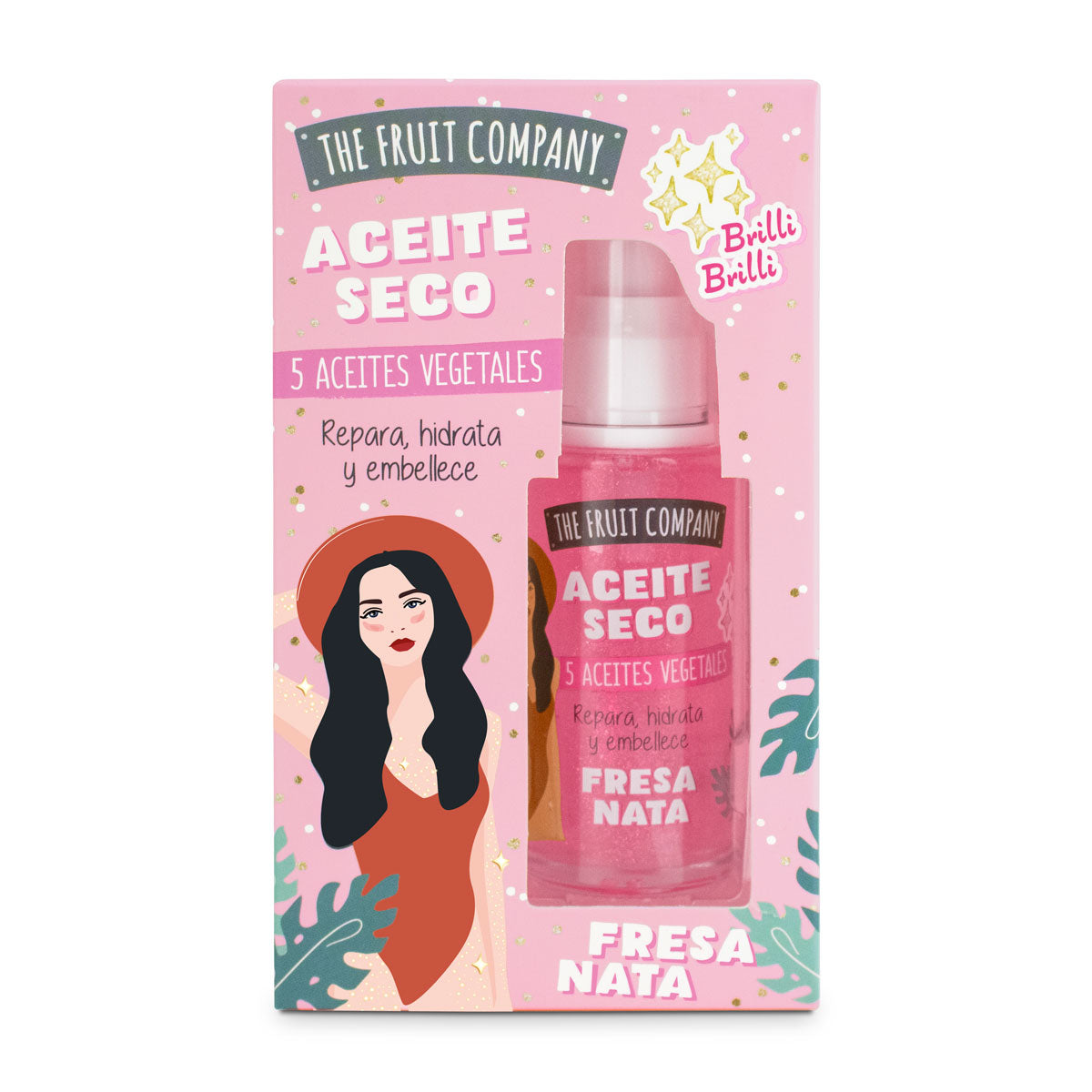 Aceite Corporal Seco con Brillo Fresa Nata 50ml | La Compañía de Frutas
