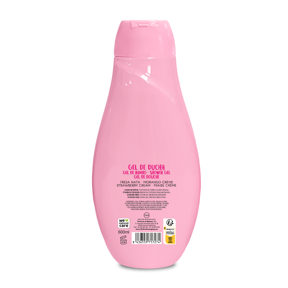 Gel de ducha crema de fresa 600 ml | La Compañía de Frutas