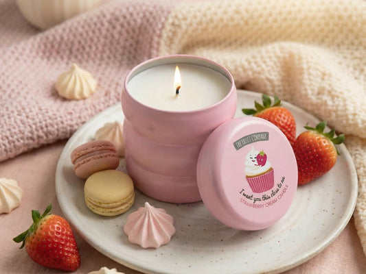 vela aromática doce cremosa morango nata