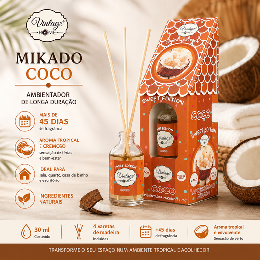 Mikado Coco 30ml – Ambientador de Varetas Tropical | Vintage Home
