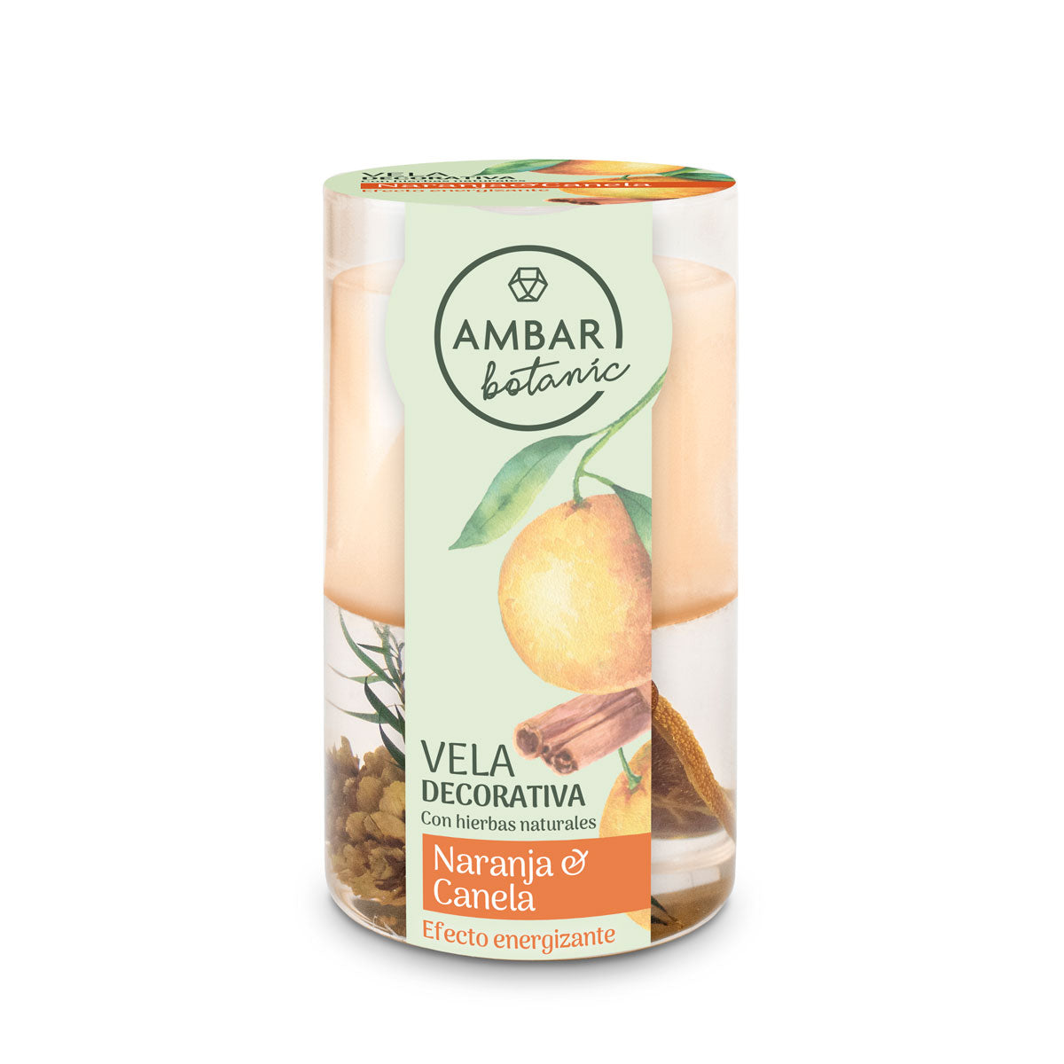 Vela Duo Laranja e Canela 130gr | Ambar Botanic