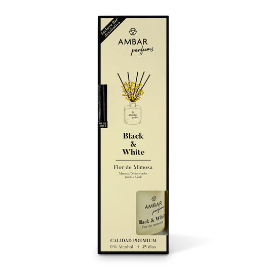 Mikado Black & White Flor de Mimosa 40ml | Ambar