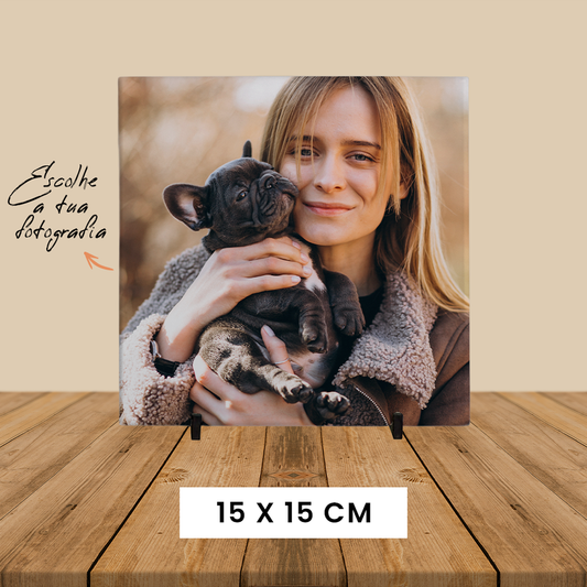 Azulejo personalizado com fotografia no tamanho 15x15cm