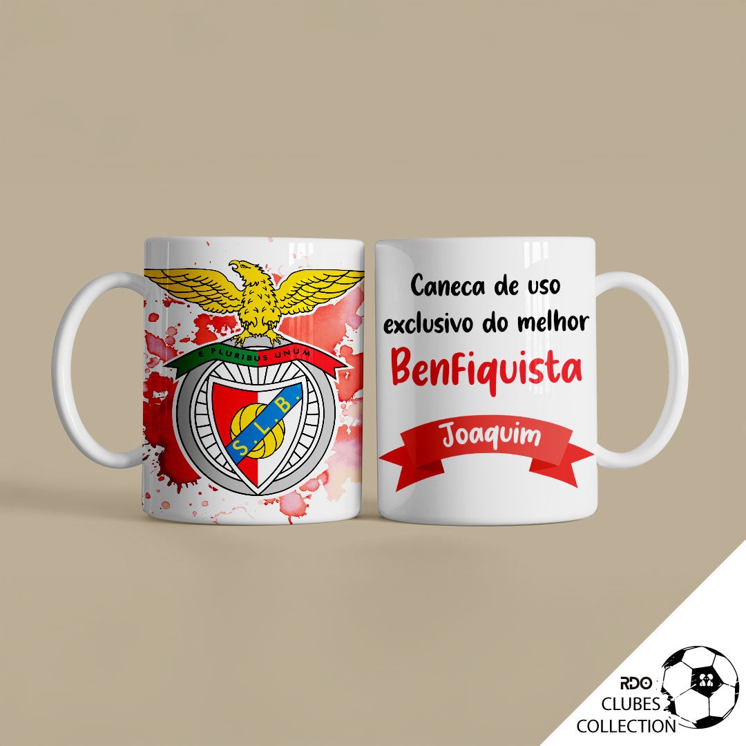 Caneca personalizada com clube Benfica e nome