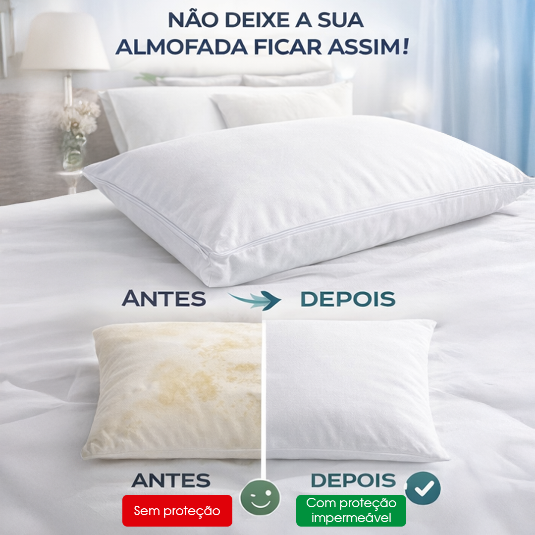 Protetor de Almofada Impermeável 50x70cm 100% Algodão com Fecho | Silencioso e Anti-Alérgico