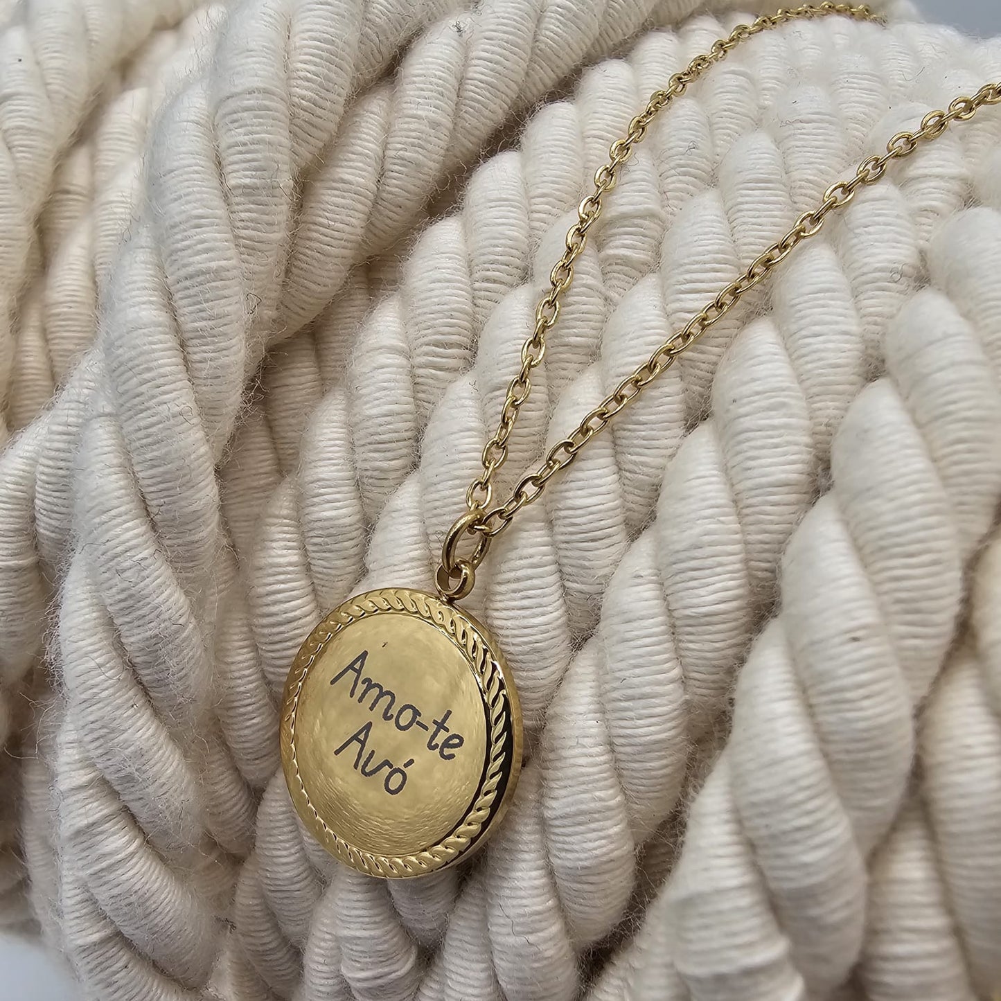 Colar SANTORINI Personalizado em Aço Inoxidável – Gravado com Alma