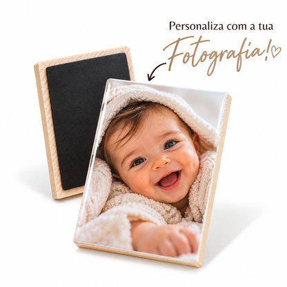 Íman de azulejo personalizado 5x7 cm com fotografia e acabamento brilhante