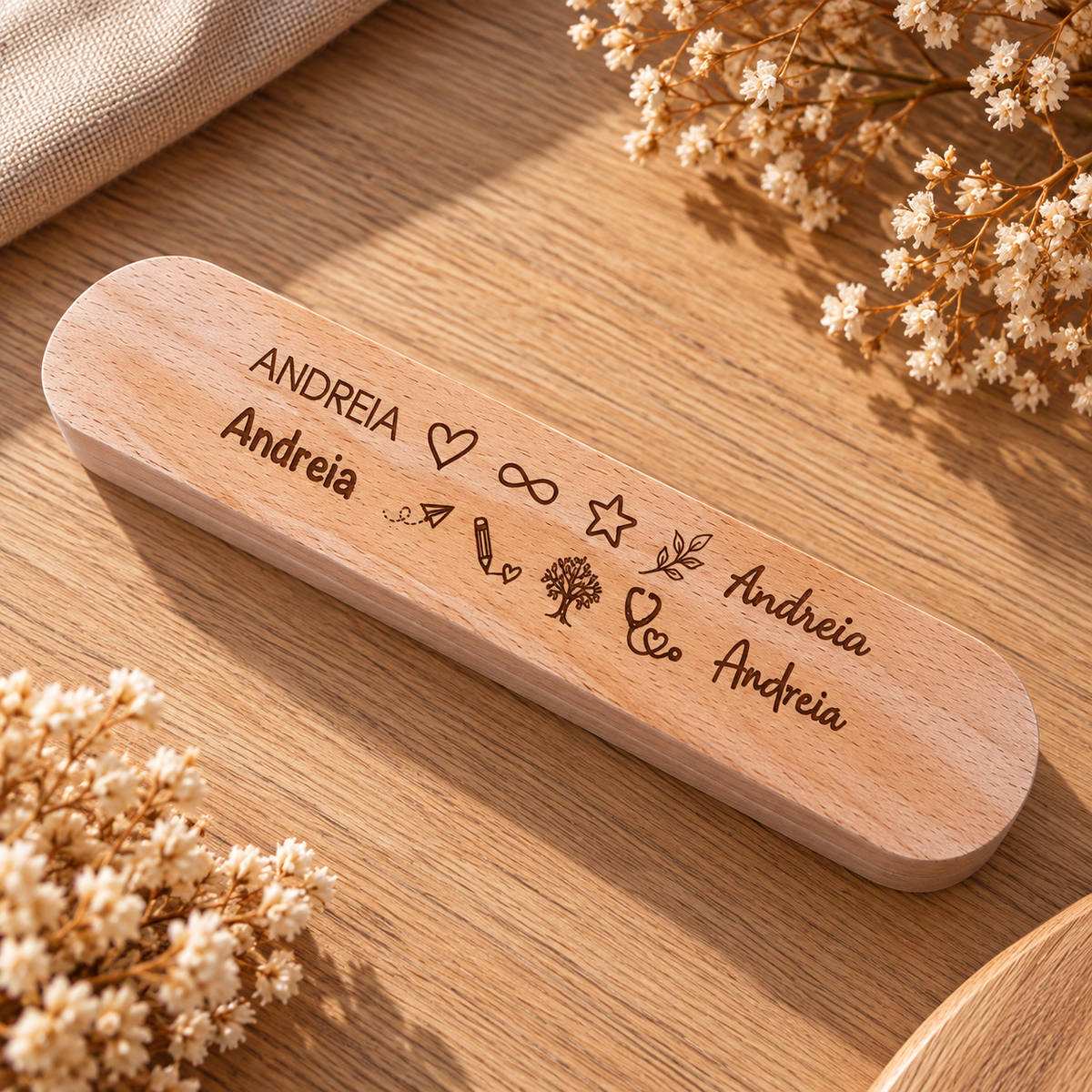 Caneta Aço Personalizada com Estojo de Madeira Gravação a laser