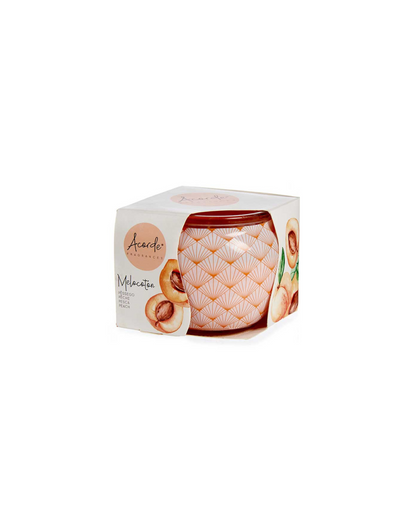 Vela de cristal color melocotón de 20 horas | Acorde
