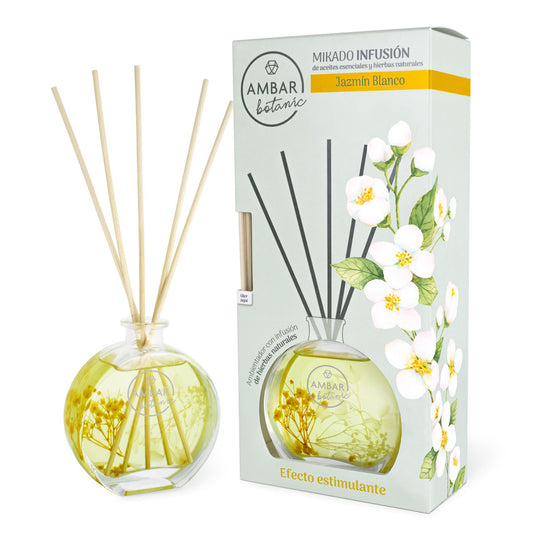 Mikado de Infusão de Jasmim Branco 75ml | Ambar Botanic