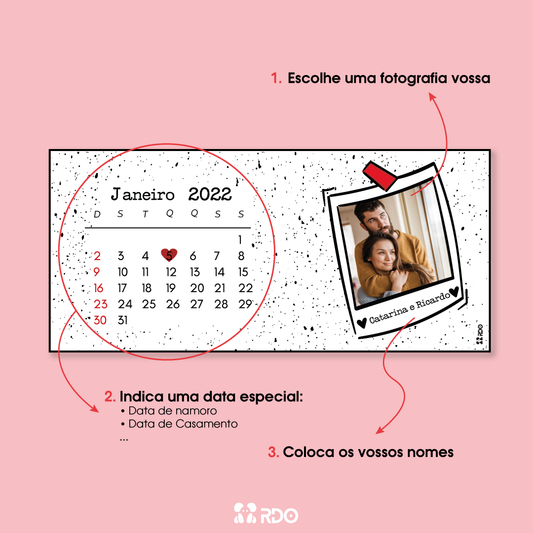 Caneca Personalizada Dia dos Namorados com Data Especial, Foto e Nomes – Interior Vermelho