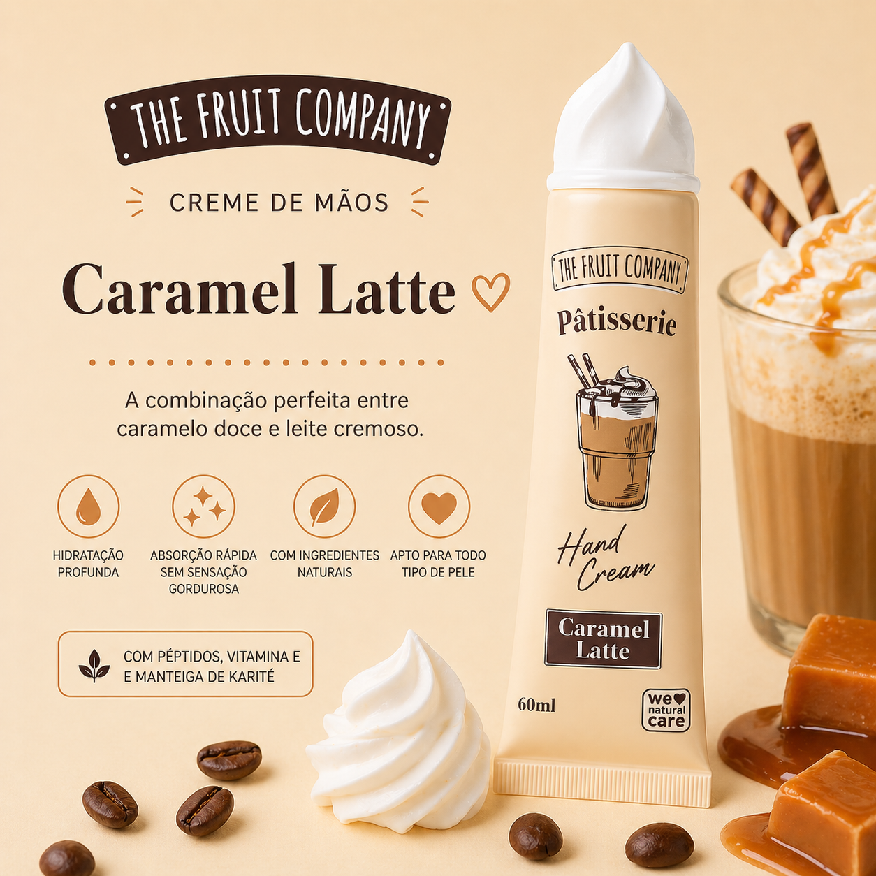 creme mãos vitamina E manteiga karité café