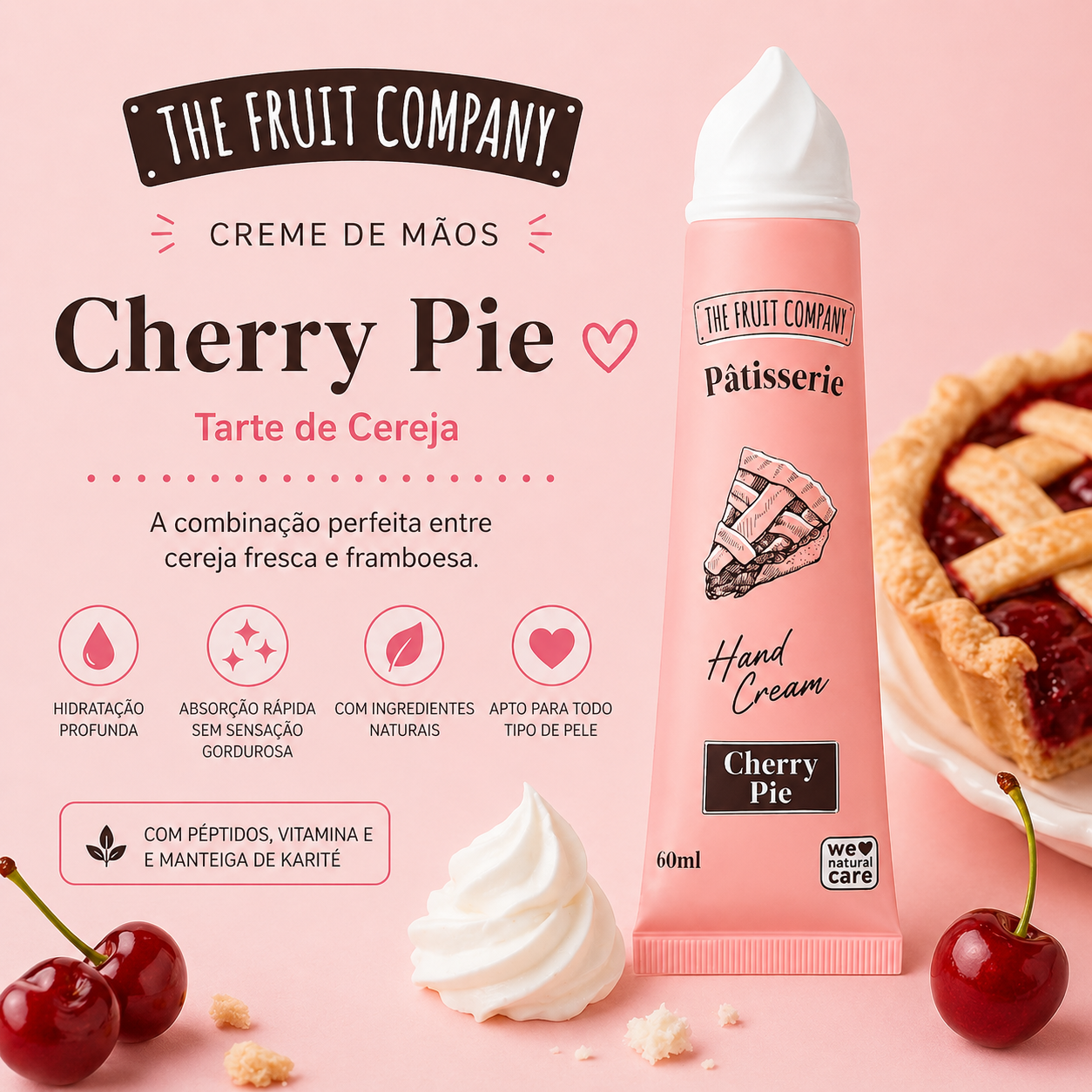 creme mãos vitamina E manteiga karité cereja