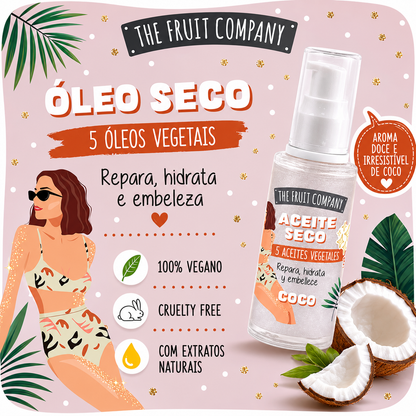 Óleo seco com glitter aroma a coco