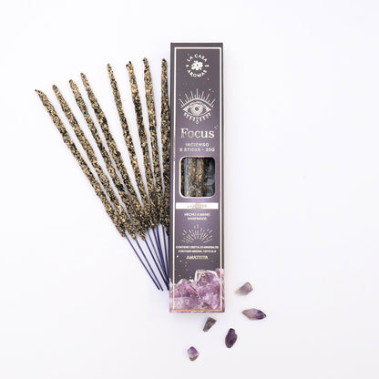Incenso Mystic Focus Lavanda com Cristais de Ametista | La Casa de los Aromas