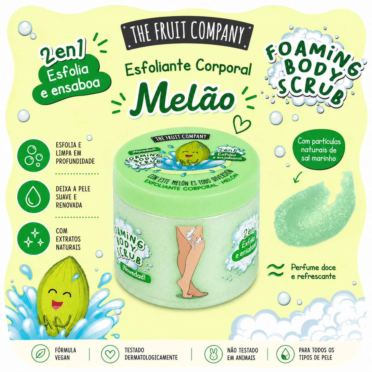 foam body scrub melão 400ml