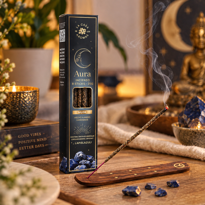incenso com cristais lapis lazuli protecao e sabedoria