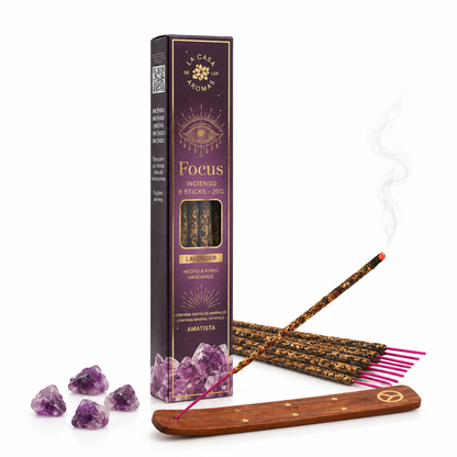 incenso mystic focus lavanda com cristais de ametista