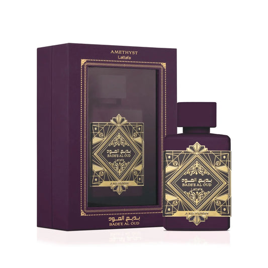 perfume Lattafa Badee Al Oud Amethyst 100ml unissexo rosa oud