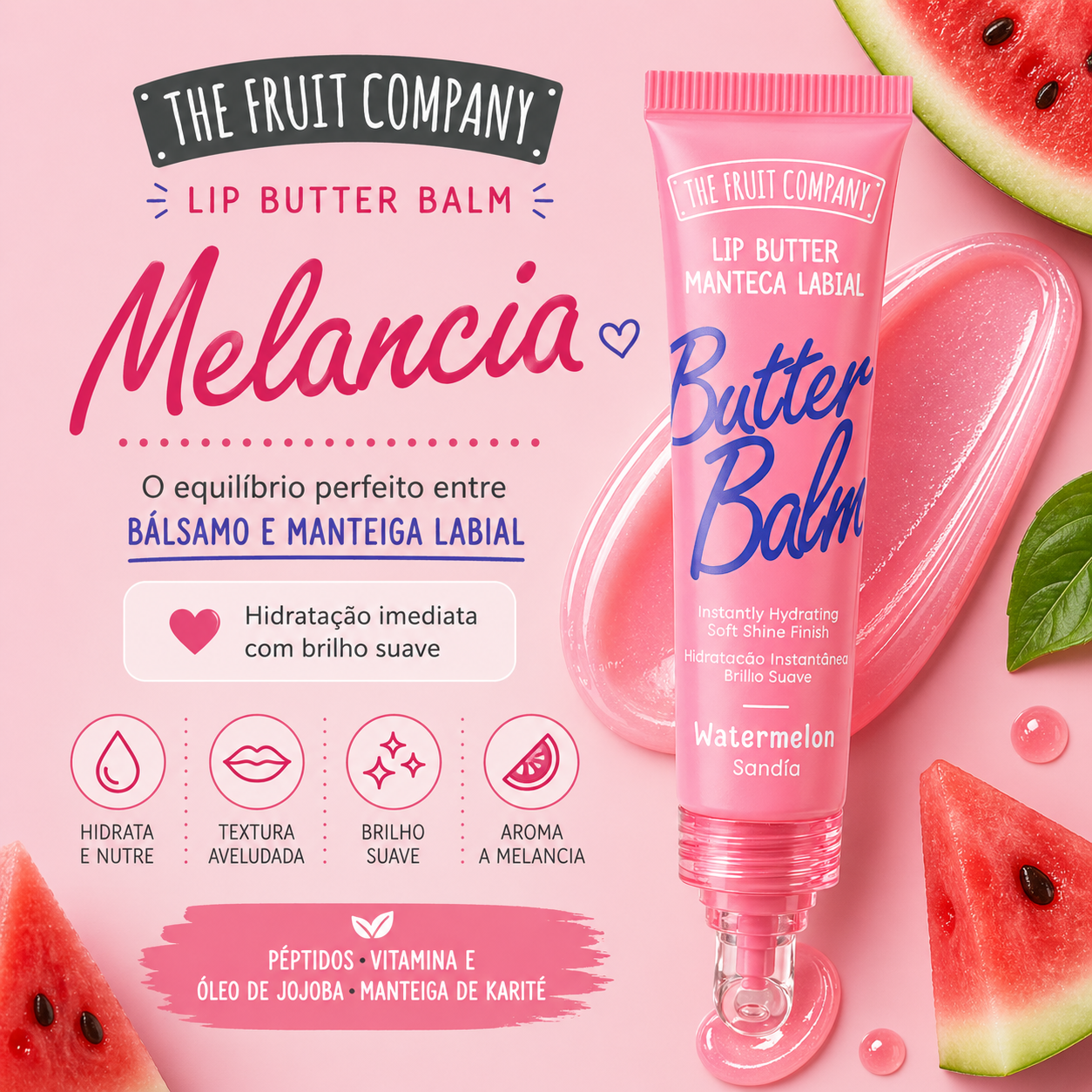 manteiga labial melancia com vitamina e jojoba